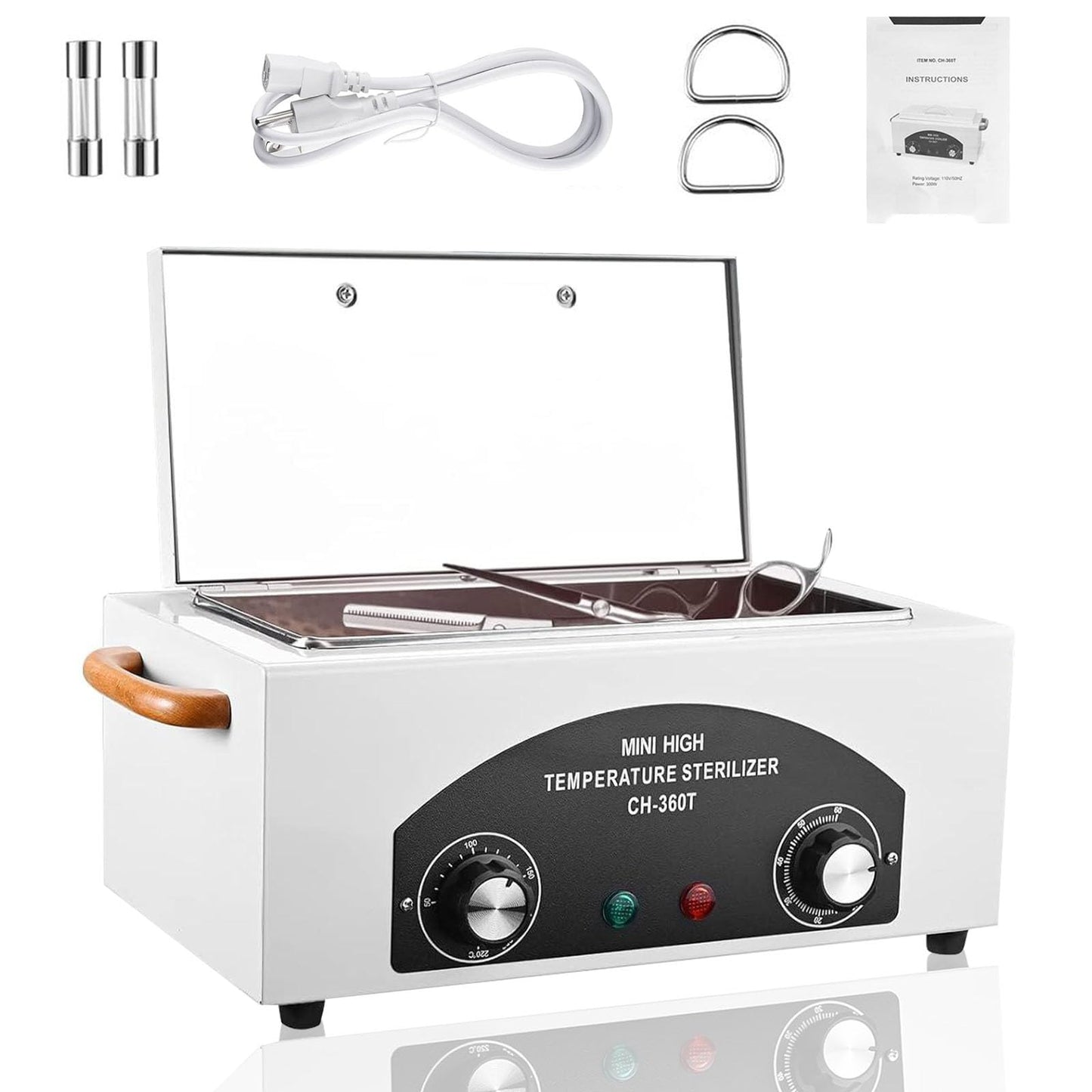 High Temperature Autoclave Machine,110V 300W 1.5L Manicure Metal Tool Cleaner Machine,Autoclave Sterilizers for Nail Tools, Autoclave Machine for Sundry Beauty Hair Nail Metal Tools with Handle