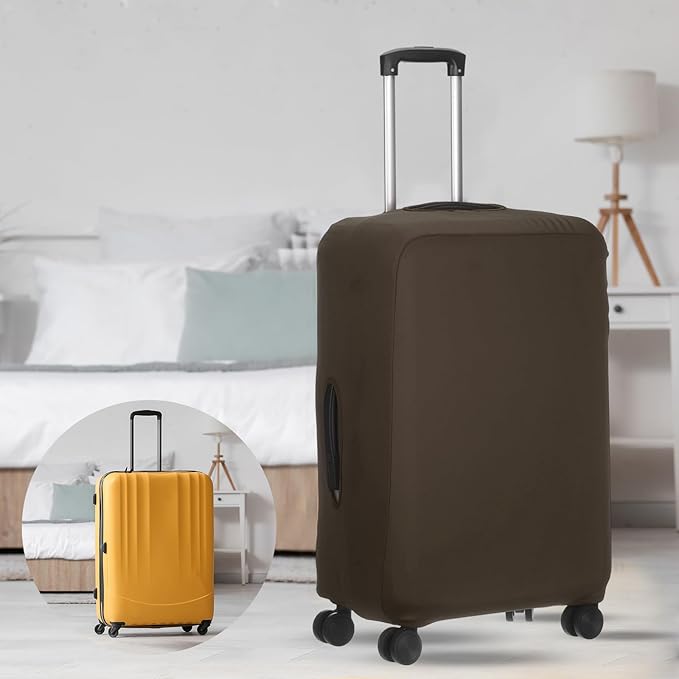 uxcell Travel Luggage Cover, Washable Suitcase Covers for Luggage Anti-scratch Suitcase Protector Elastic Baggage Protective, Fits 26-28 Inch Suit Case, Dark Brown
