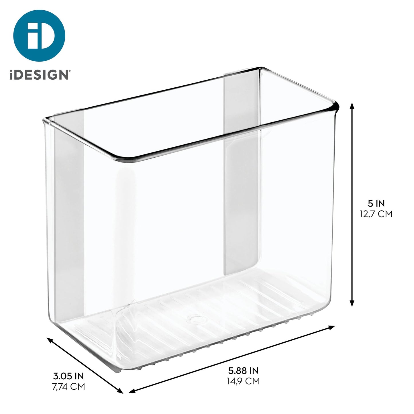 iDesign Adhesive Organizer Bin, Set of 4, Clear