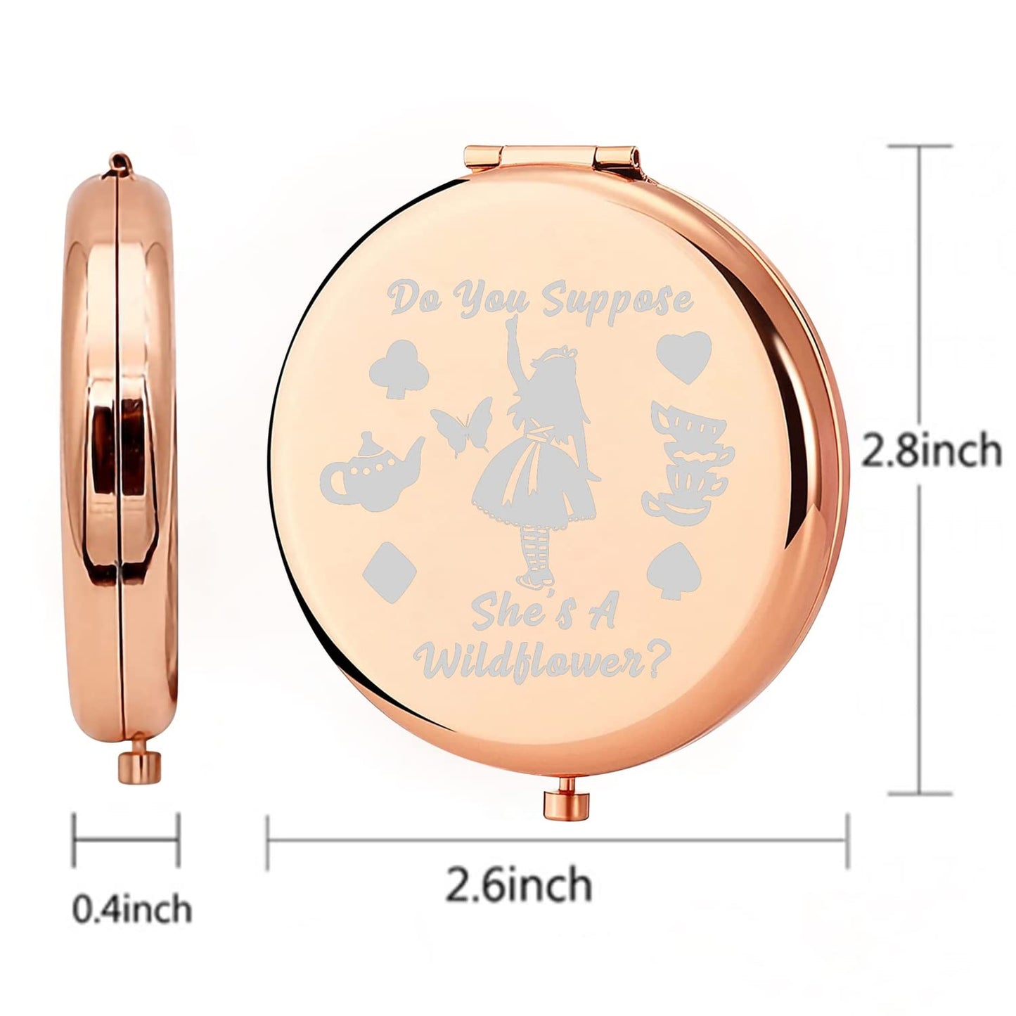 MYOSPARK Wonder Land Inspired Gifts Fairy Tales Gift Do You Suppose She's A Wildflower Compact Makeup Mirror ALS Fans Gift (You Suppose Mirror)