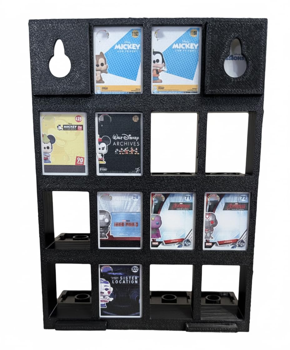 Bitty Pop Display Rack, Wall Mountable, Collectible Figurine Storage Shelf, 4-Tier, 16 Total, Display Case for Bitty Pop Figures (3D Printed)