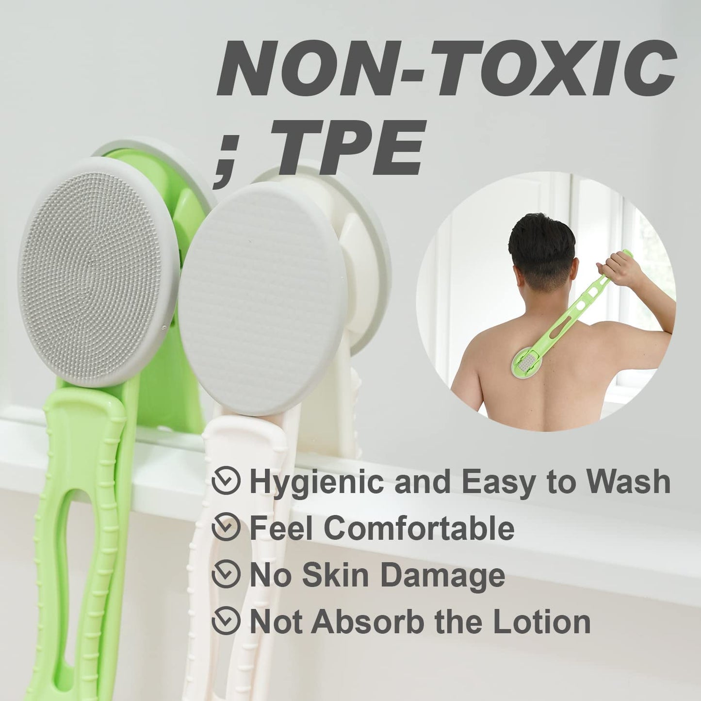 DOWMI Lotion Applicator for Back, Foldable 19” Long Handle, for Cream, Sunscreen & Ointment