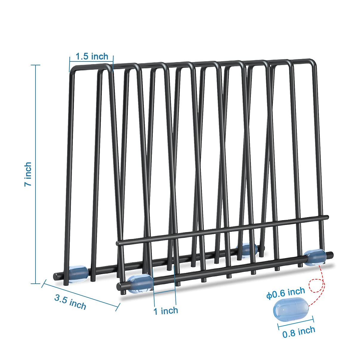 Reusable Storage Bags Rack, Stainless Stand for Reusable Storage Bags, Drying Rack Holder for Reusable Bags, Books, Makeup Brush (Black)