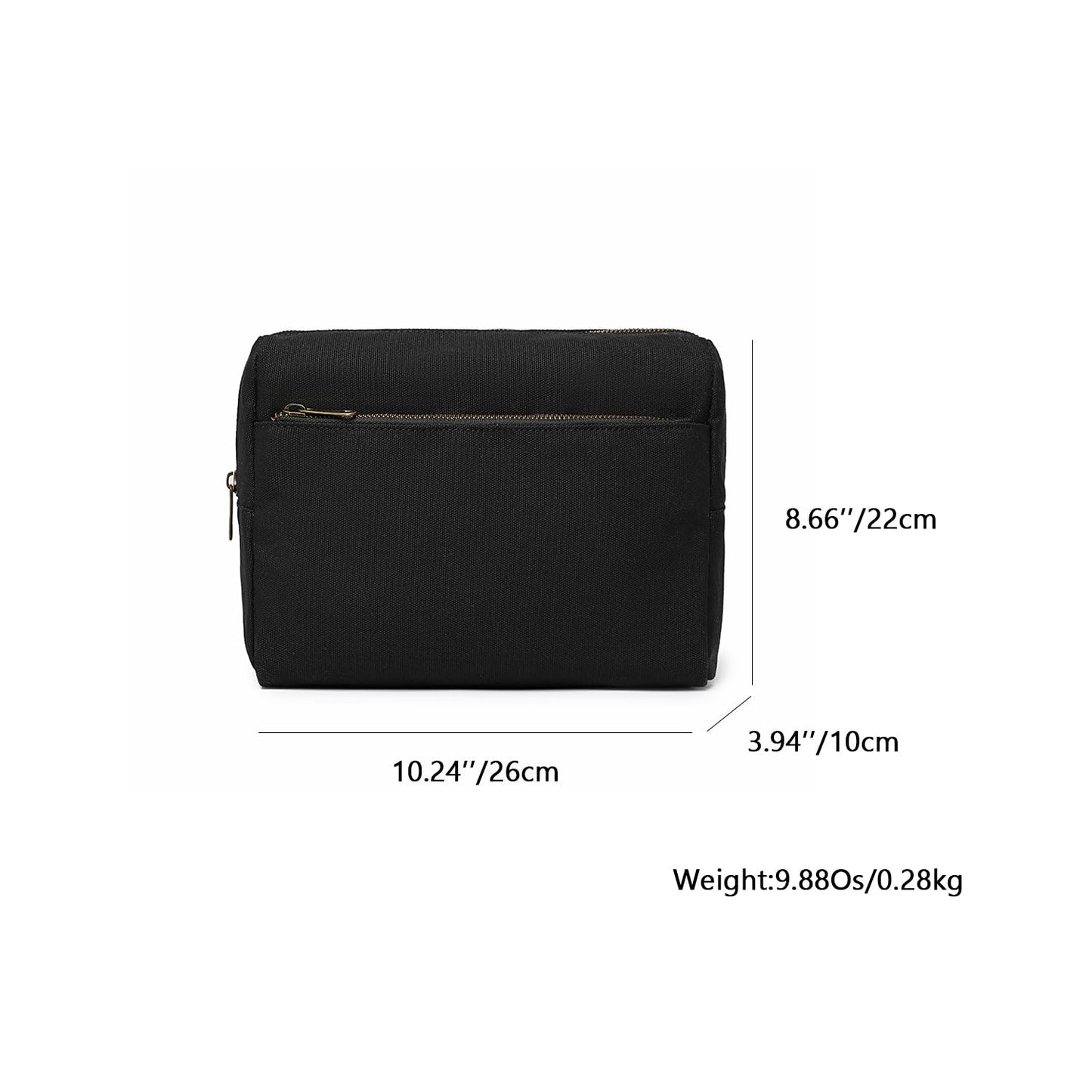 YONBEN Cosmetic Bag Makeup Bag Organizer with Multi pocket Compartments Lightweight Travel Toiletry Bag for Women Interior and Exterior with Zippered Pockets (Black)