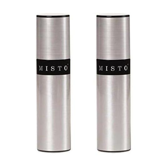 Misto Gourmet Olive Oil Sprayer Set of 2 Aluminum Bottles - Refillable Pump Mister for Cooking, Salads, Grilling - 3.2 oz Each, No Propellants