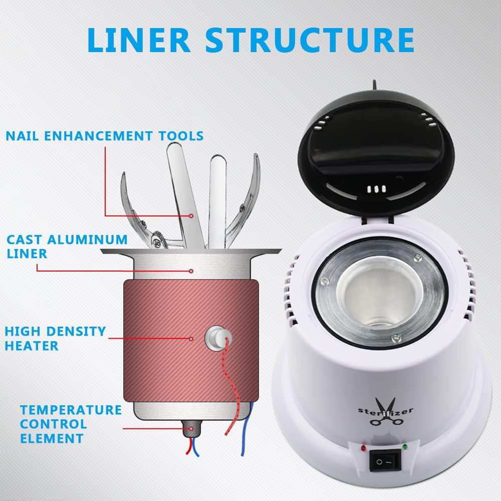 Nail Tool Sterilizers Cleaner Box For Makeup Nail Art Tool Tweezer Eyelash Nail Manicure Hari Salon Tattoo Tools cleaning High Temperature Sterilizer Solution