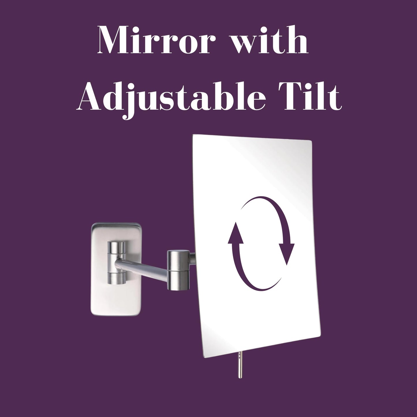 JERDON 8.75-Inch x 6.5-Inch Wall Mount Makeup Mirror - Personal Mirror with 5X Magnification & 14 inch Wall Extension - Nickel Wall Mount Arm - Model JRT695N