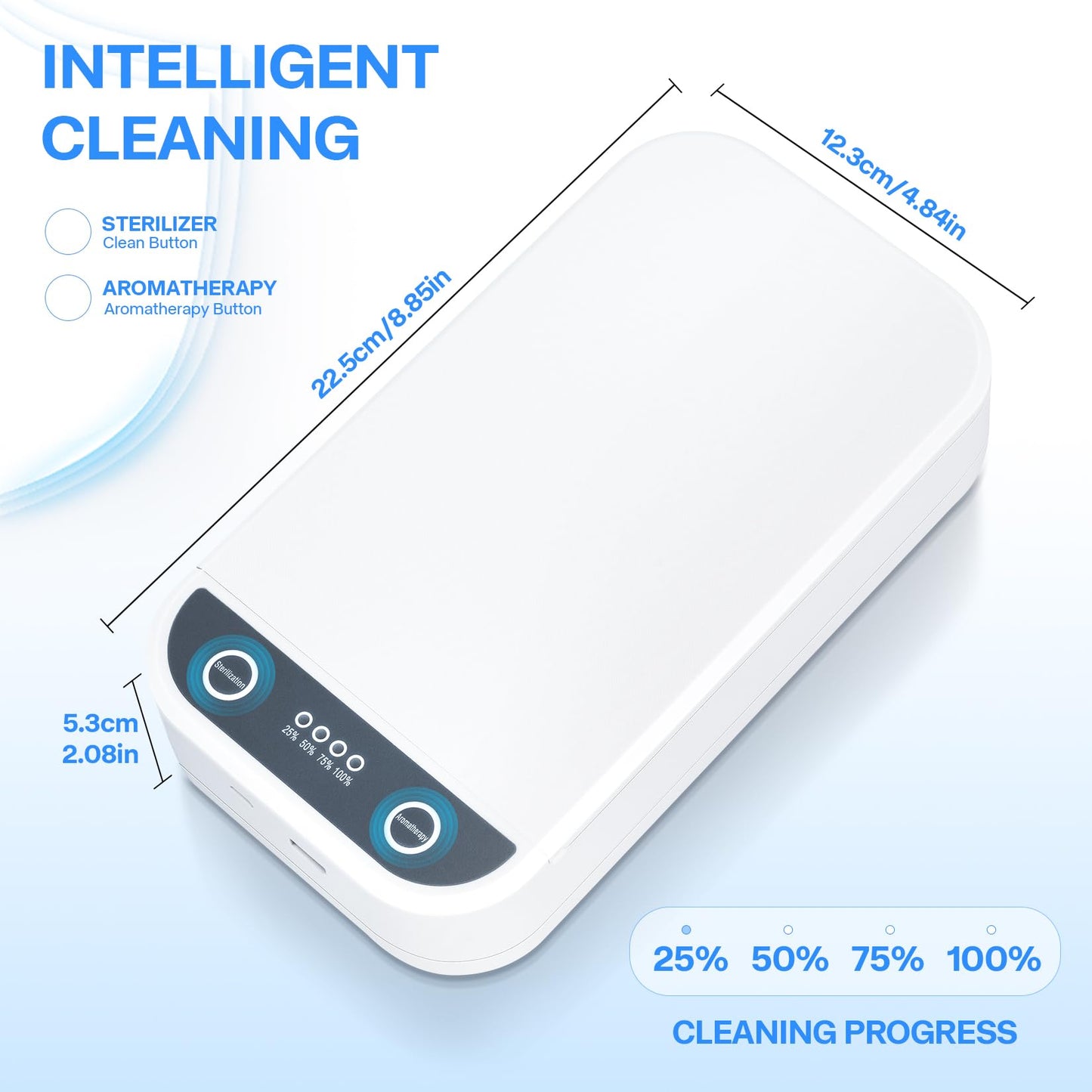 LXIANGN Nail Tool Cleaner with Blue Light,Portable USB Cleaner For Nail Tools Nail Cleaning Box Beauty Tool Cleaner Machine for for Nail Salon, Tweezers, Jewelry, Phone, Manicure Tools Cleaning