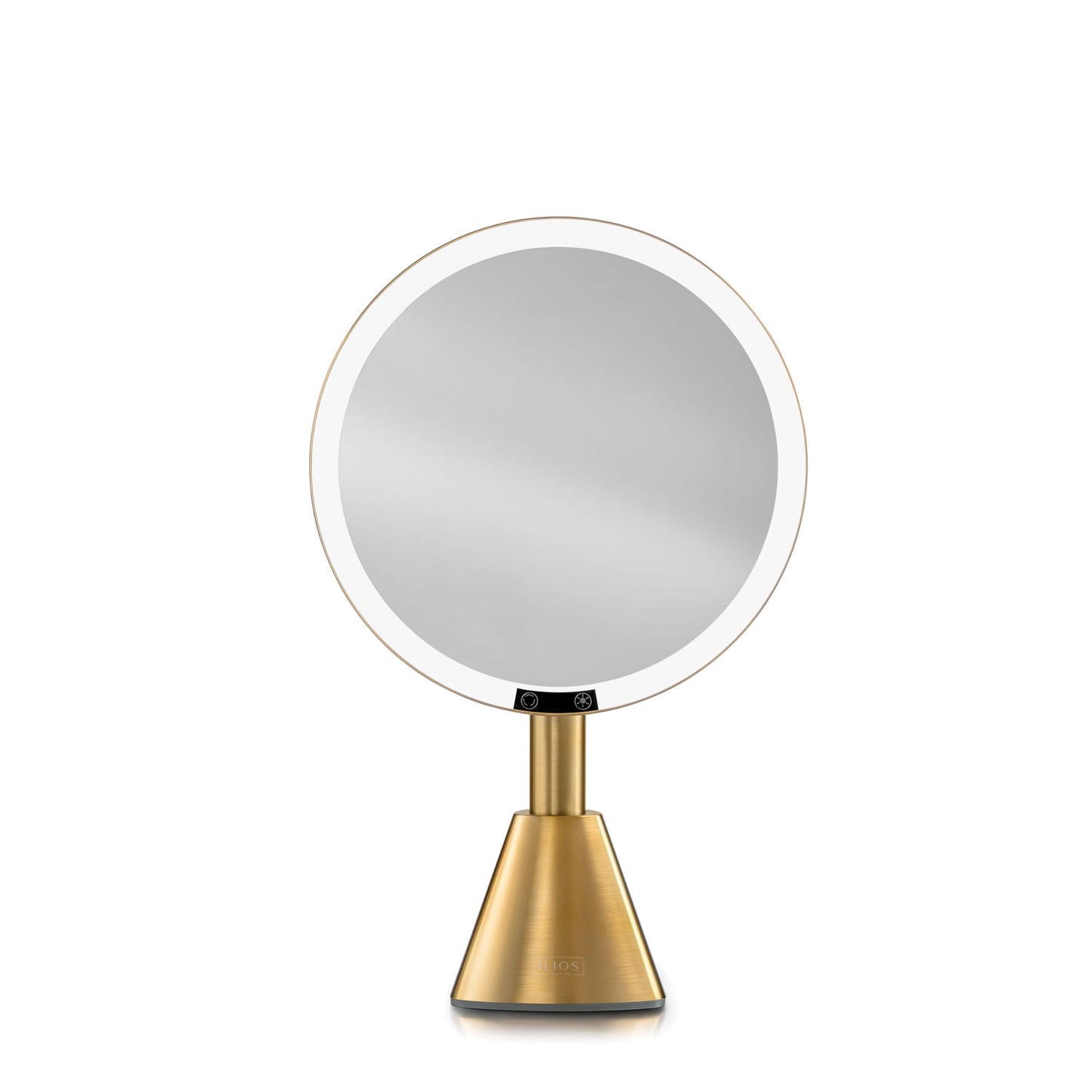 Ilios Lighting 9" Lighted Makeup Mirror with 5X Magnification – Rechargeable LED Vanity Mirror, Adjustable Lighting (3200K–6500K), 1000 Lux Brightness, Stepless Dimming (Gold)