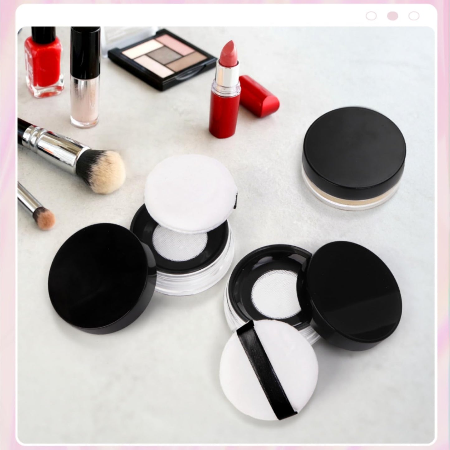 Covzoe 8 Pieces 10g/10ml Loose Powder Containers, No Leak Reusable Plastic Empty Powder Case with Sponge Puff, Compact Makeup Powder Box Cosmetic Jar Refillable with Sifter and Lid for Travel