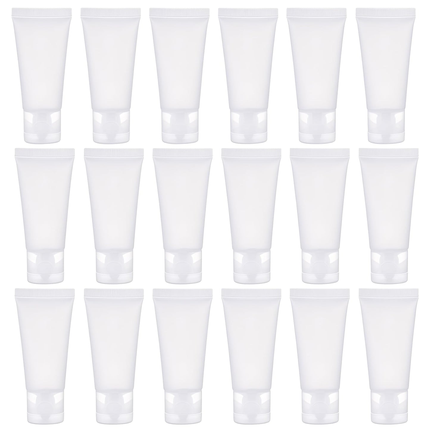 UPSTORE 20Pcs 50ml Refillable Plastic Squeeze Tubes Matte Flip Cap Travel