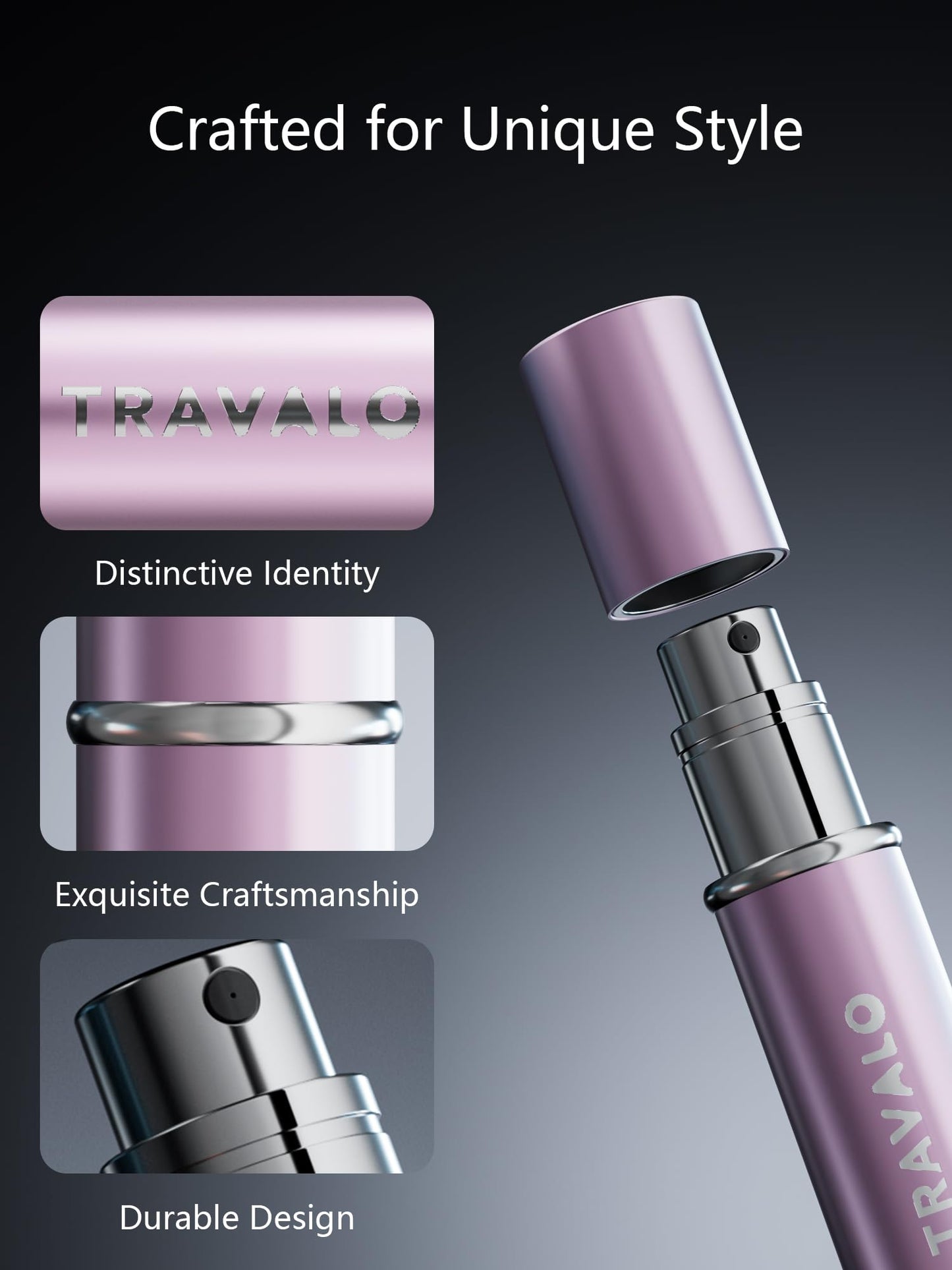 Refillable Perfume Atomizer, Bottom Filling Fragrances Perfume Bottle, Mini Cologne Dispenser, Travel sized, Portable Sprayer for Women Men, Gift (ESSENTI, PINK)