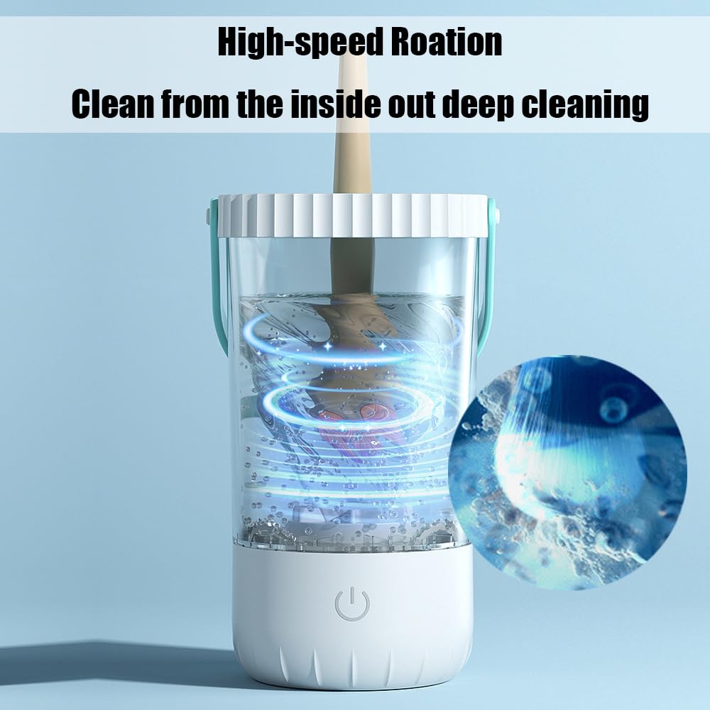 Electric Makeup Brush Cleaner, Automatic Makeup Brush Cleaning Machine with Hanging Drying Function, One Click Start Portable Makeup Brush Cleaners for Deep Cleaning Various Makeup Brushes & Tools