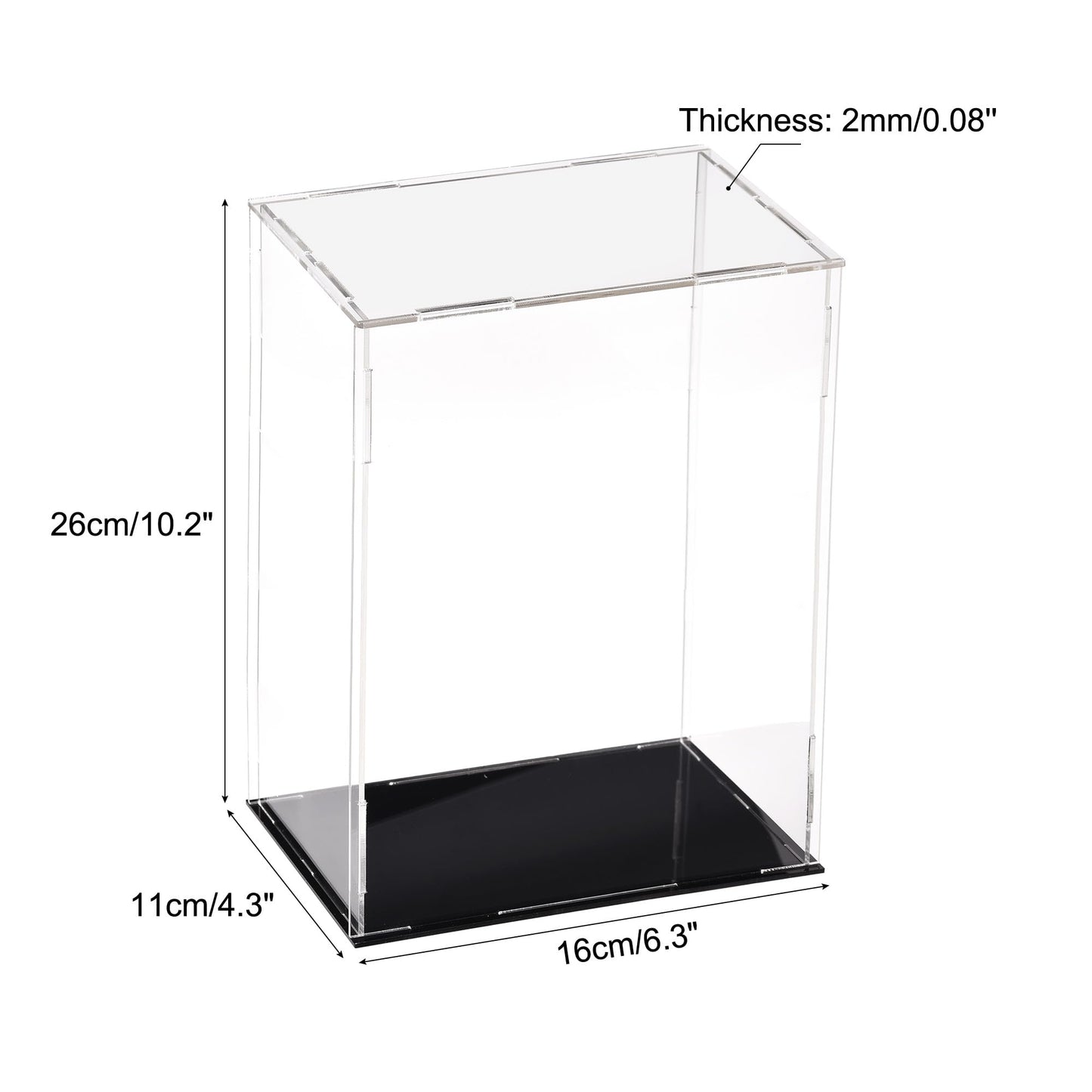 uxcell Acrylic Clear Display Case Box Dustproof Protection Showcase Cube Collectibles Show Box 5.9x3.9x9.8inch