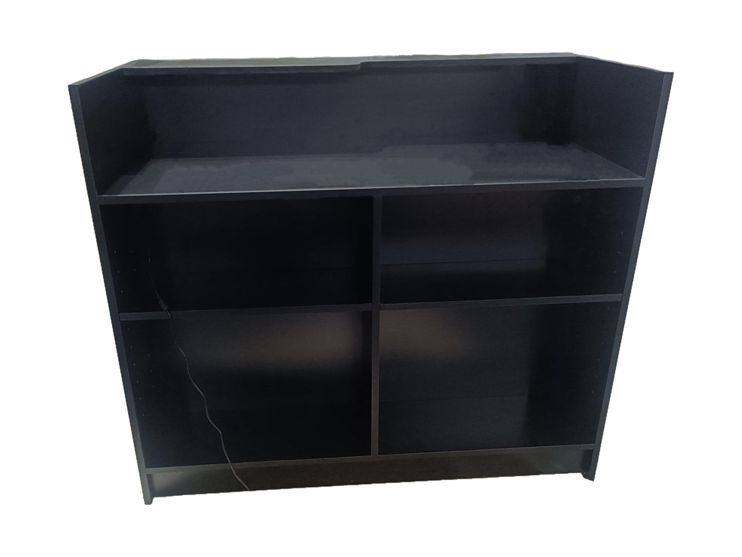 Only Hangers Ledge Register Counter Daisplay Showcase with Glass Front and LED Lights, Black, 48"