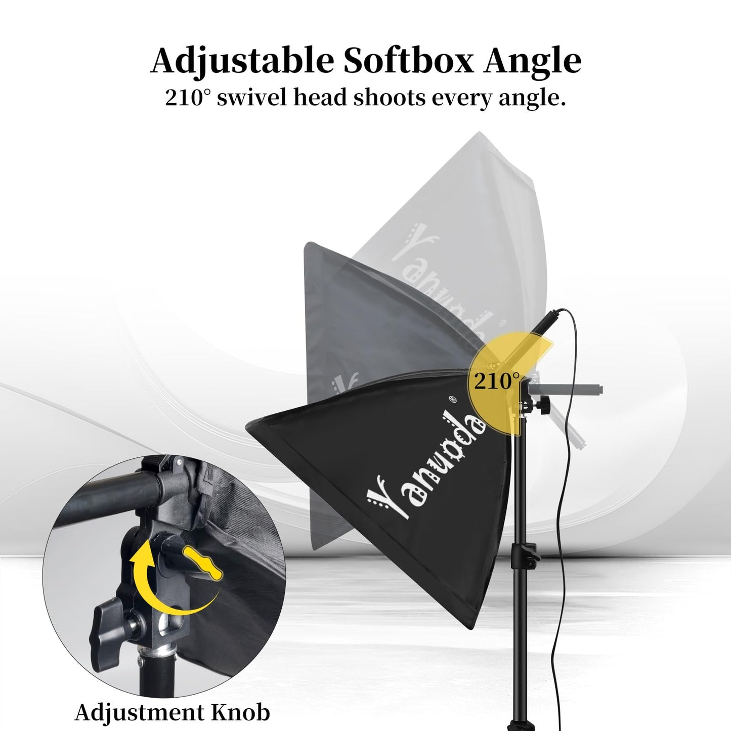 16x16'' Softbox Lighting Kit 2 Pack with 95W LED Bulbs, Remote Control, CRI97 Studio Lights for Photography Video Recording YouTube TikTok Zoom Streaming