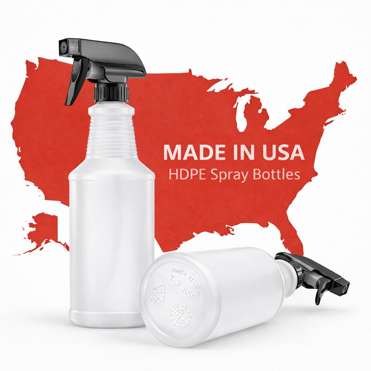 Bar5F Chemical-Resistant Spray Bottle – BPA-Free, Cleaning, Gardening, Hydrogen Peroxide, Rubbing Alcohol, Leak-Proof, Multipurpose, USA (Black (2-Pack) 24-Ounce)