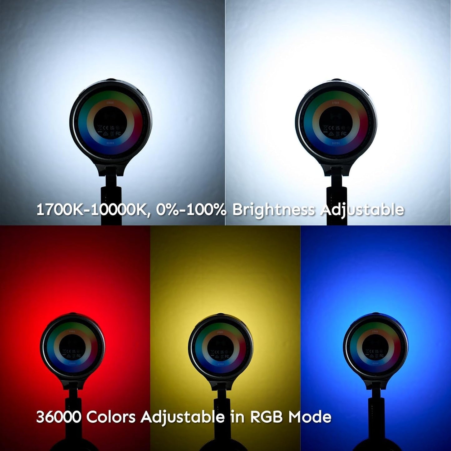 Harlowe Sol 5 Spectra MagSafe RGB Video Light Creator Kit, RGBCW Pocket Video Light for iPhone, Portable Mobile Studio Lighting System for Content Creation, Vlogging, Live Streaming & Photography