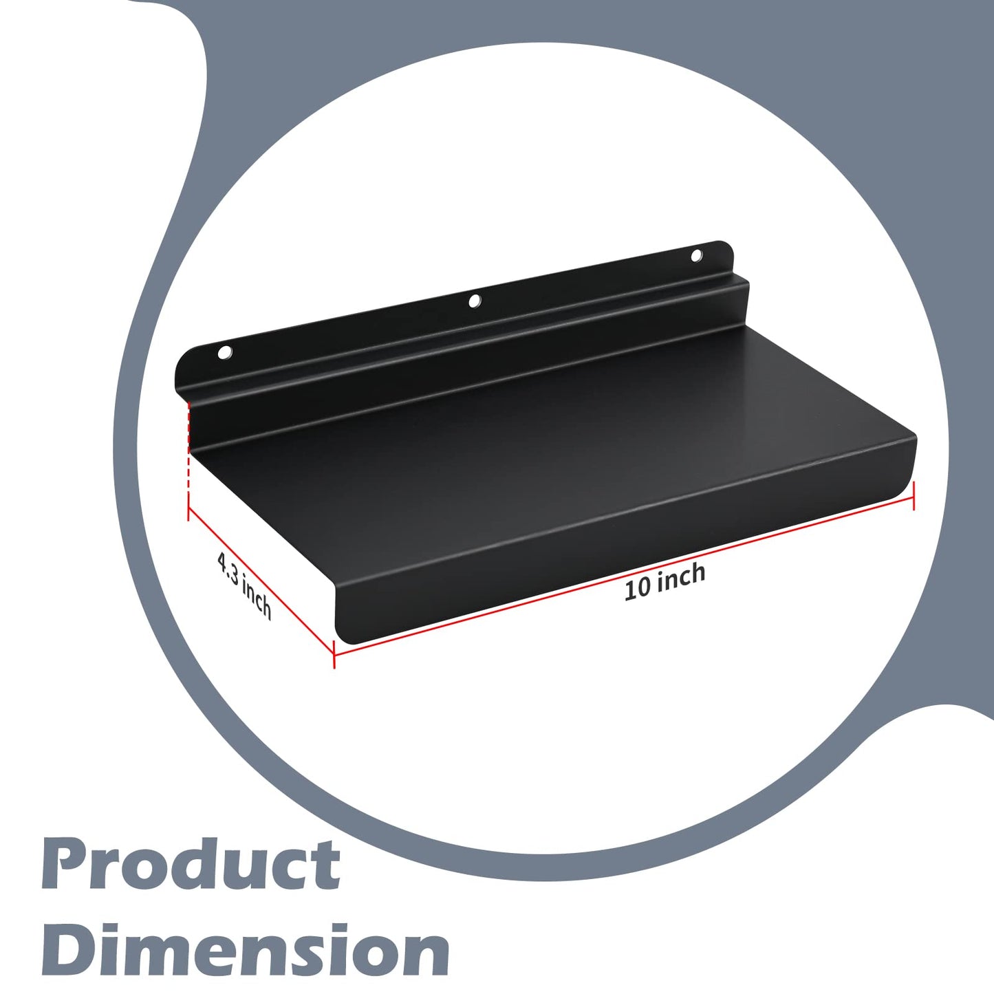 SNOGSWOG 10X4.3 Inch Slatwall Shelves Set of 20, Metal Slat Wall Shelves Accessories, Black Flat Display Shelves for Slat, Metal Retail Display for Storage and Organization
