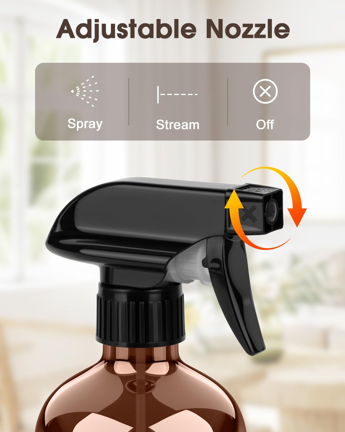 Bontip Glass Spray Bottle with Silicone Sleeve Protection, Amber Glass Spray Bottle Set for Window Cleaner Aromatherapy Facial Hydration Watering Flowers Hair Care 2 Pack/16 oz (Black & Blue, 16 oz)