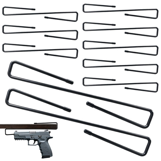 Liyeeeuo 10 PCS Handgun Hanger, Steel Gun Rack,Pistol Rack for Gun Safe Shelf or Stack on Gun Cabinet,Gun Safe Accessory,Pistol Storage Solutions,Pistol Display Stand,Gifts for Hunters