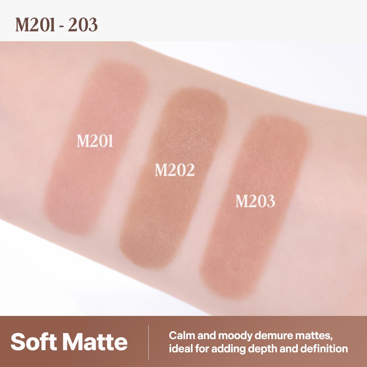 CLIO Soft Blending Eyeshadow Stick - Long Lasting, Matte, Shimmer & Glitter Finishes, Built-in Brush for Easy Blending, Coconut-Derived Ester Oil Infused (M201 CASHMERE MUTE)
