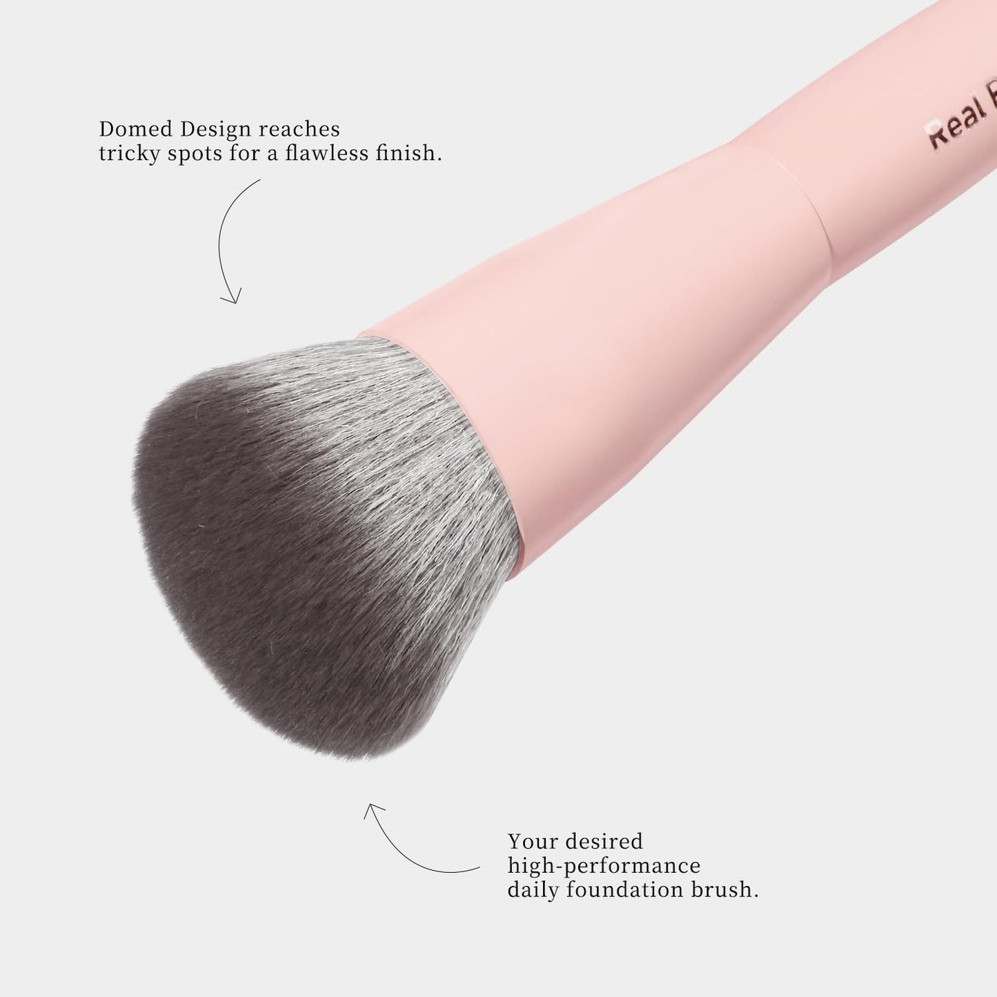 REAL PERFECTION Buffing Foundation Brush, Professional Face Makeup Brush for Streak-Free Application, Suitable for All Skin Synthetic Cruelty-Free Beauty Brush for Liquid Cream Foundation Bronzer
