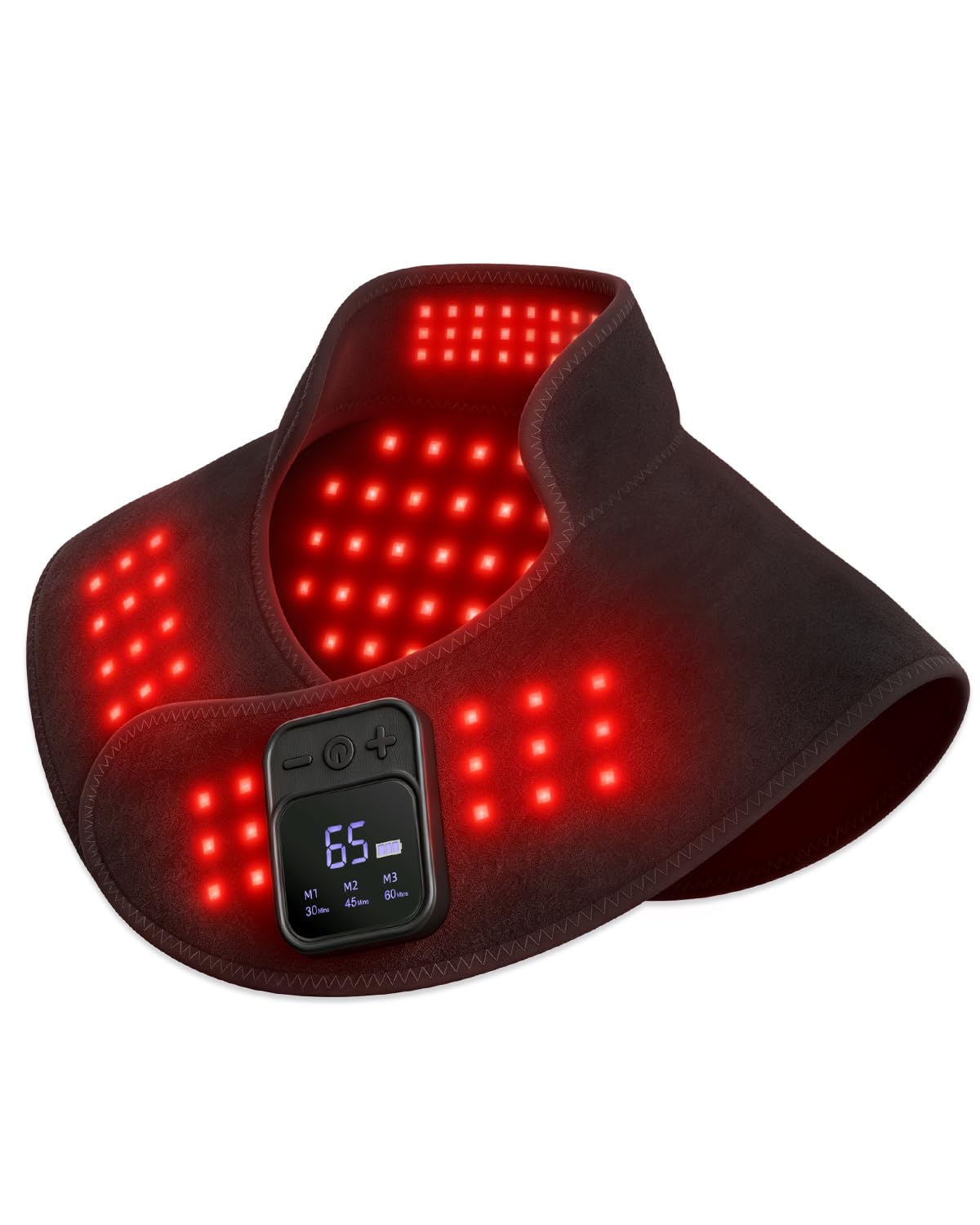 Red Light Therapy for Neck & Shoulder,660nm&850nm LEDs Infrared Light Therapy Pad with Massage,5000mAh Neck & Shoulder Massage with 3 Modes, 10-30mins Adjustable Timing