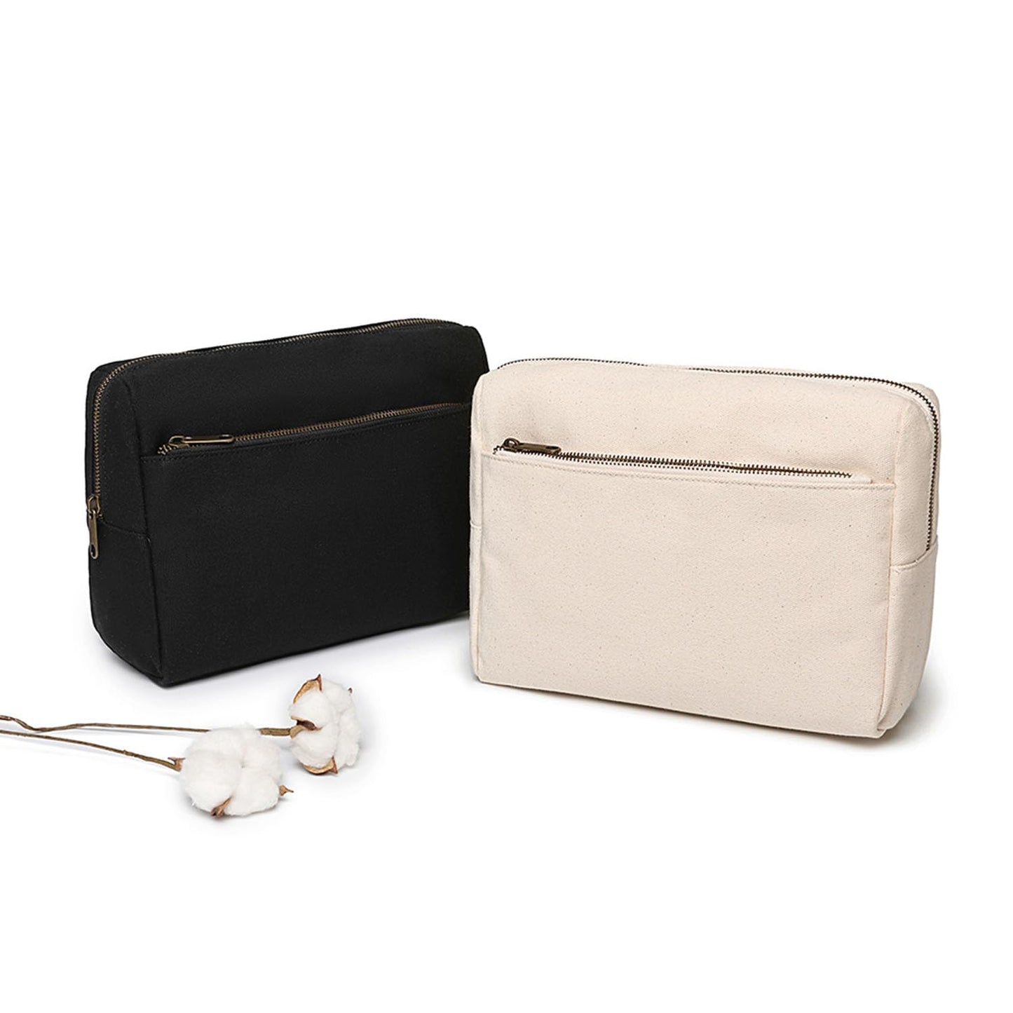 YONBEN Cosmetic Bag Makeup Bag Organizer with Multi pocket Compartments Lightweight Travel Toiletry Bag for Women Interior and Exterior with Zippered Pockets (Black)