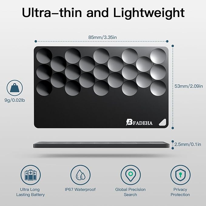 Smart Tracker with Apple Find My, Bluetooth Wallet Finder, Item Locator Tracking Device, for Keys, Wallet, Luggage, Pet, Bag