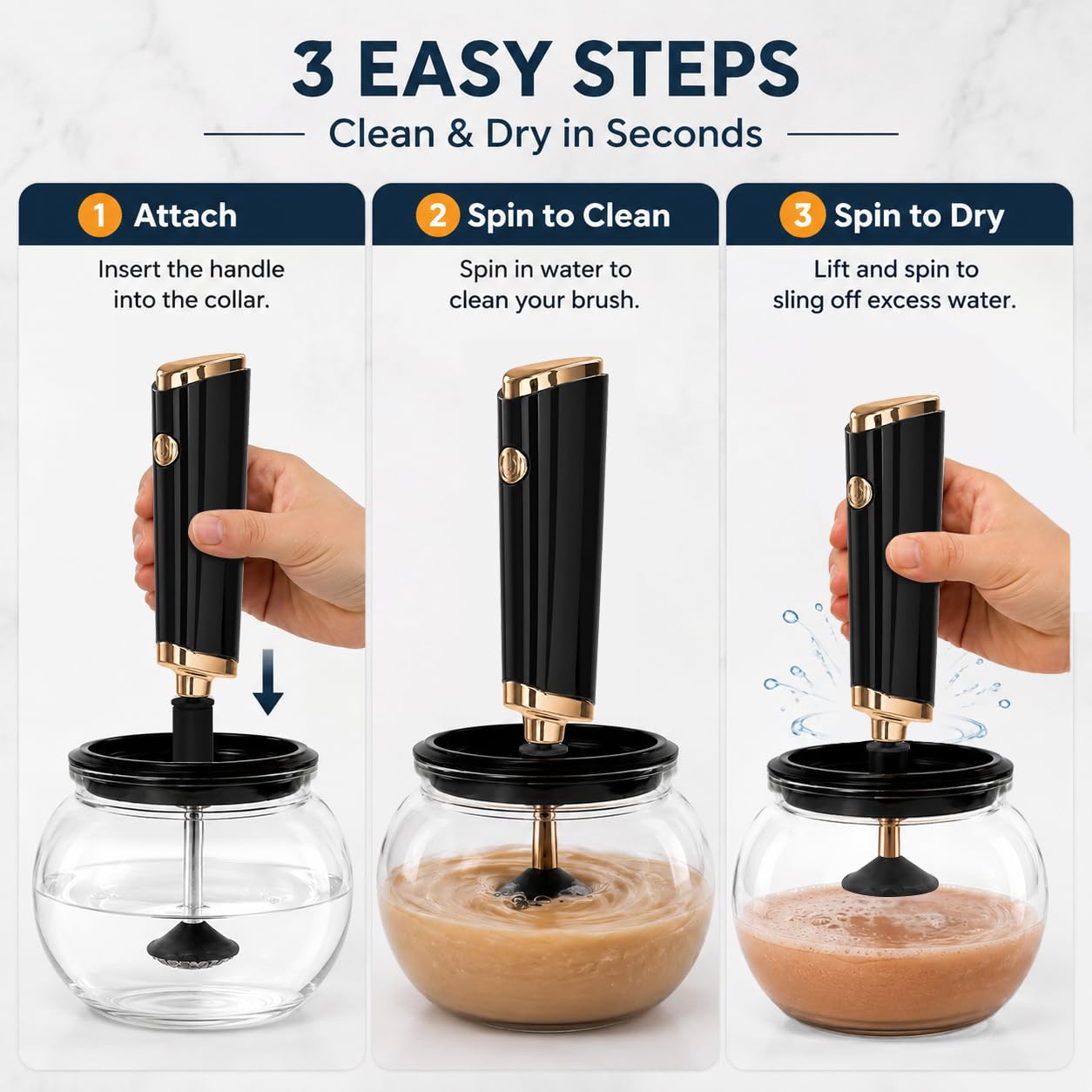 Electric Makeup Brush Cleaner and Dryer Machine - black
