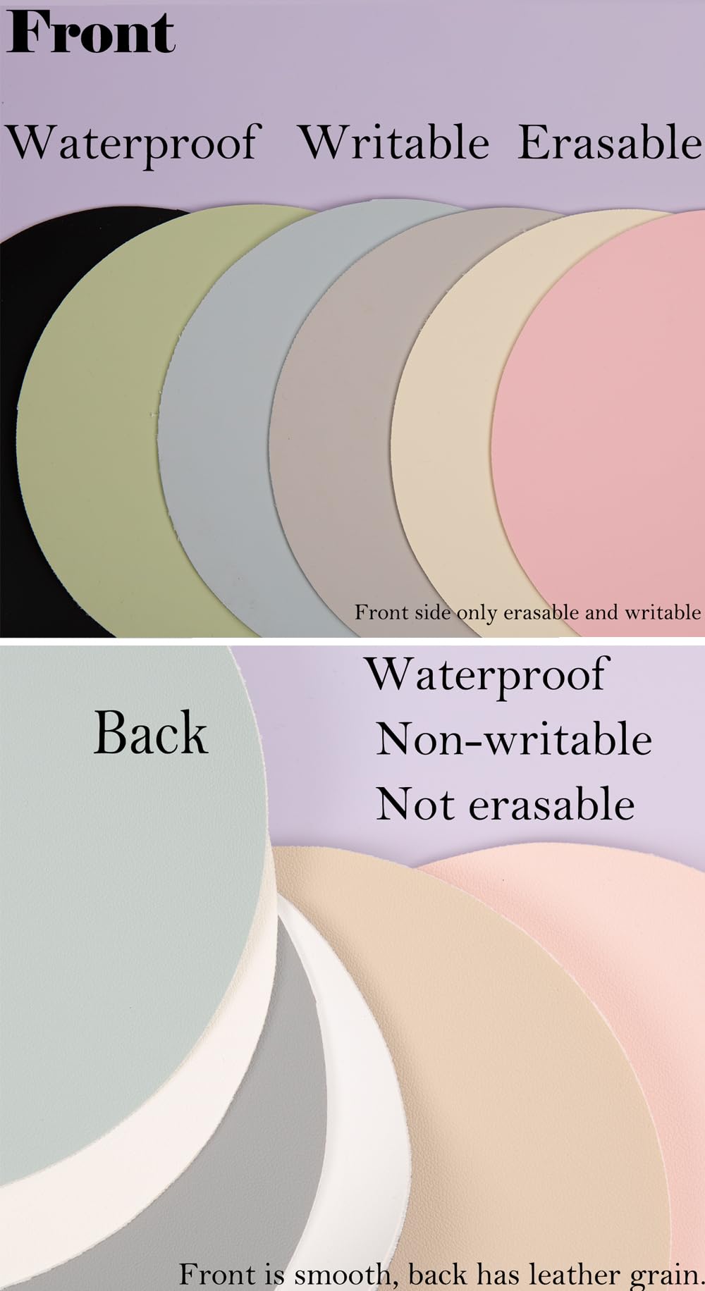 Baestappy Erasable writable(Frontside) Table mat,Dual Sided Desk Mat, Large Mouse Pad, Notepad, Writing White Board (Includes 7.9"x9.4" Portable Mousepad)