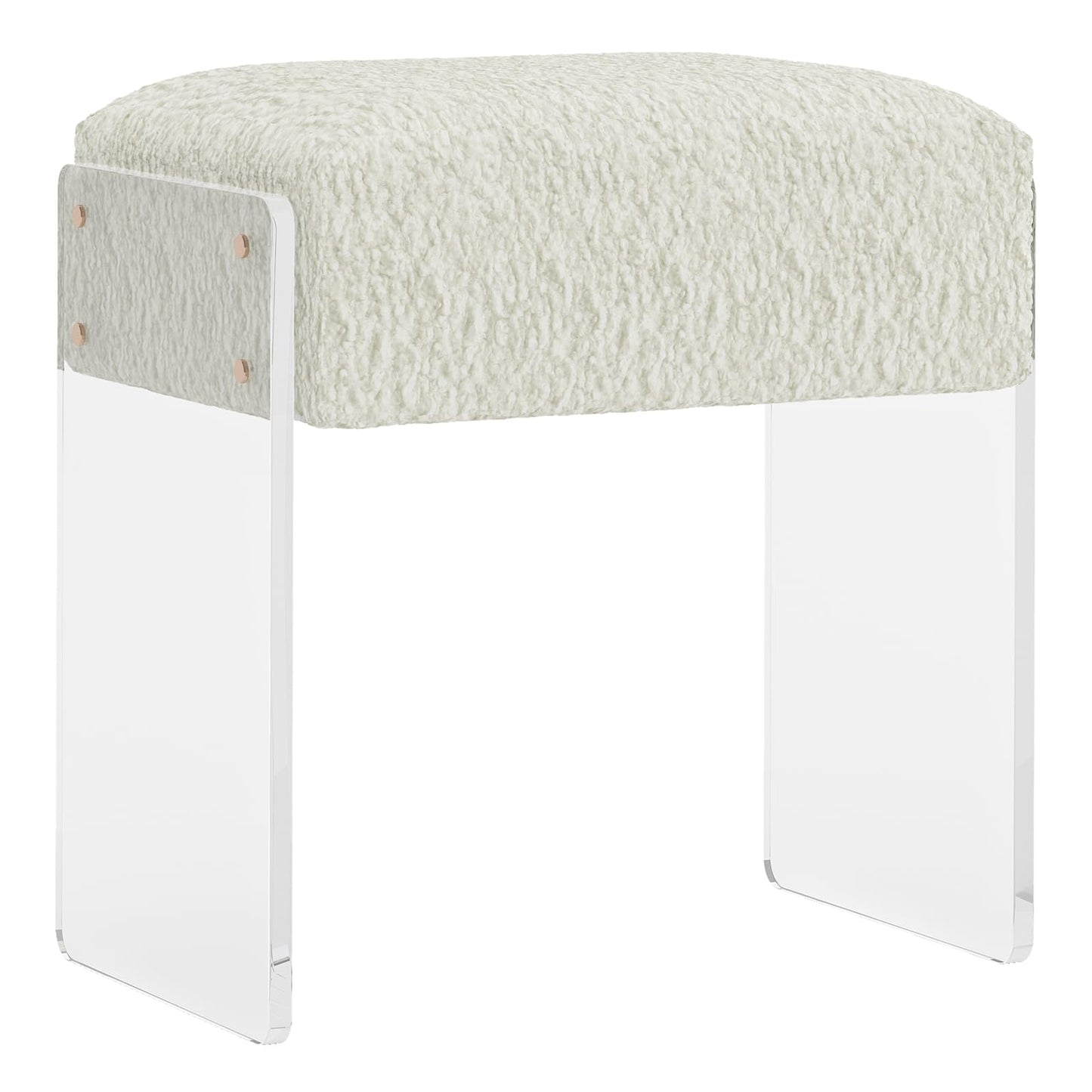 bitaycan Vanity Stool Chair and Pouf Ottoman-Modern Multifunctional Vanity Stool and Foot Rest with Wool and Acrylic Leg for Makeup Room, Living Room, Bedroom