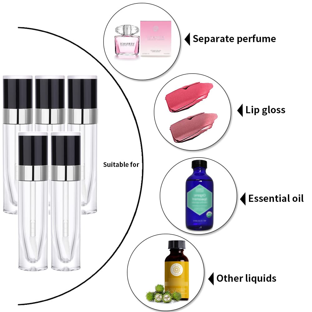 YITOU Thick Empty Lip Gloss Tubes with Wand, 6.4ml Lip Balm Cosmetic Containers, Bulk, Mini, DIY Lipstick/Glaze Foundation Making Kit