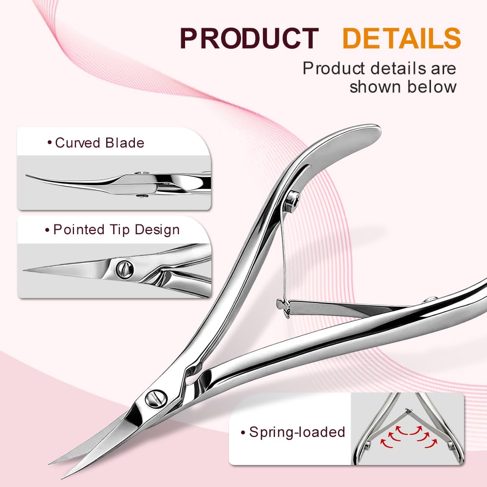 Lukayi Cuticle Nipper Plier, Ultra Sharp Stainless Steel Cuticle Trimmer, Professional Manicure Pedicure Nail Tool, Precision Dead Skin Remover Hangnail Cutter Clipper for Fingernails & Toenails