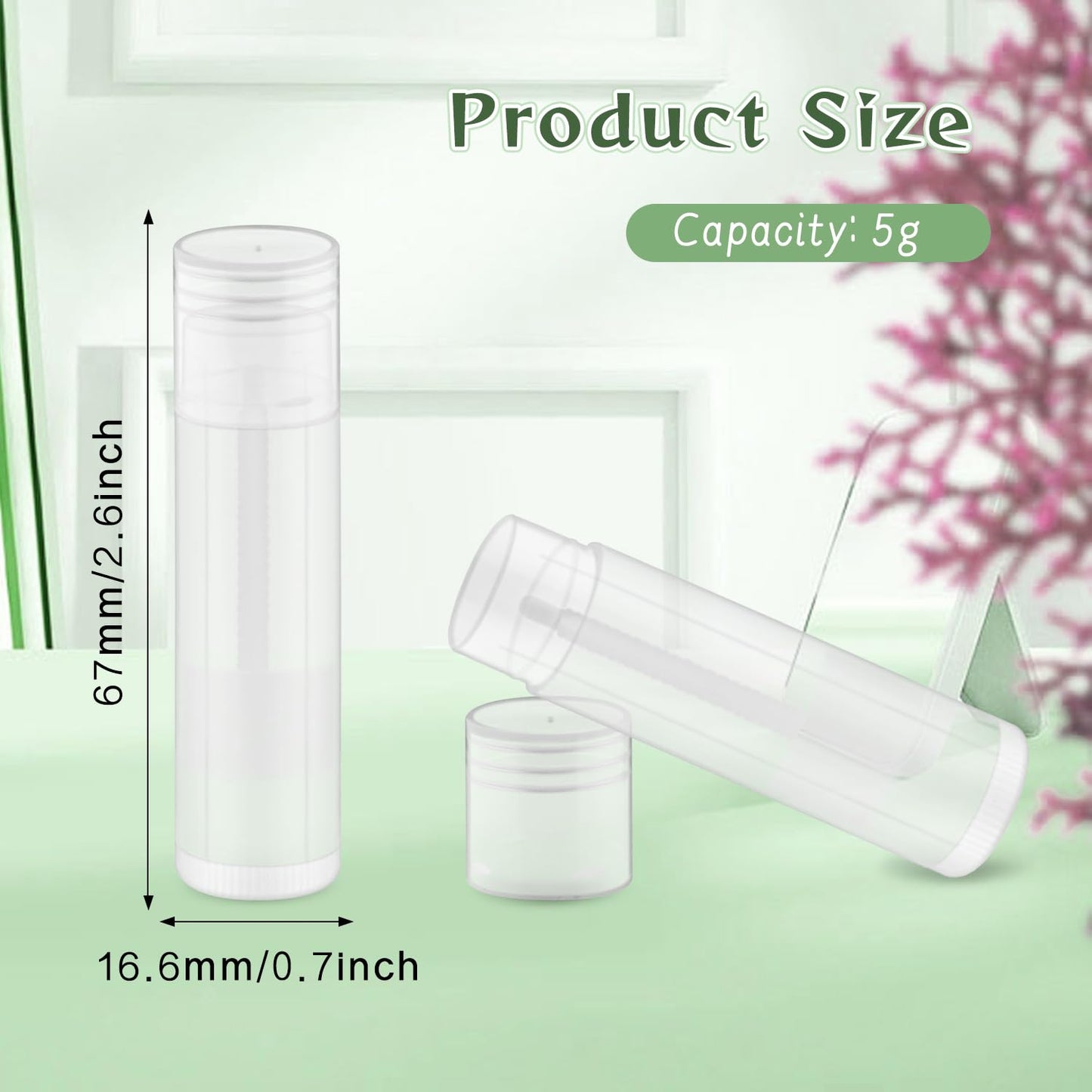 Mirrline 200 Pcs 5g Lip Balm Tubes Empty Plastic Lip Gloss Container Tubes Rotatable Lipstick Container Bottle with Lids for Women Girls DIY Makeup Cosmetic - Clear