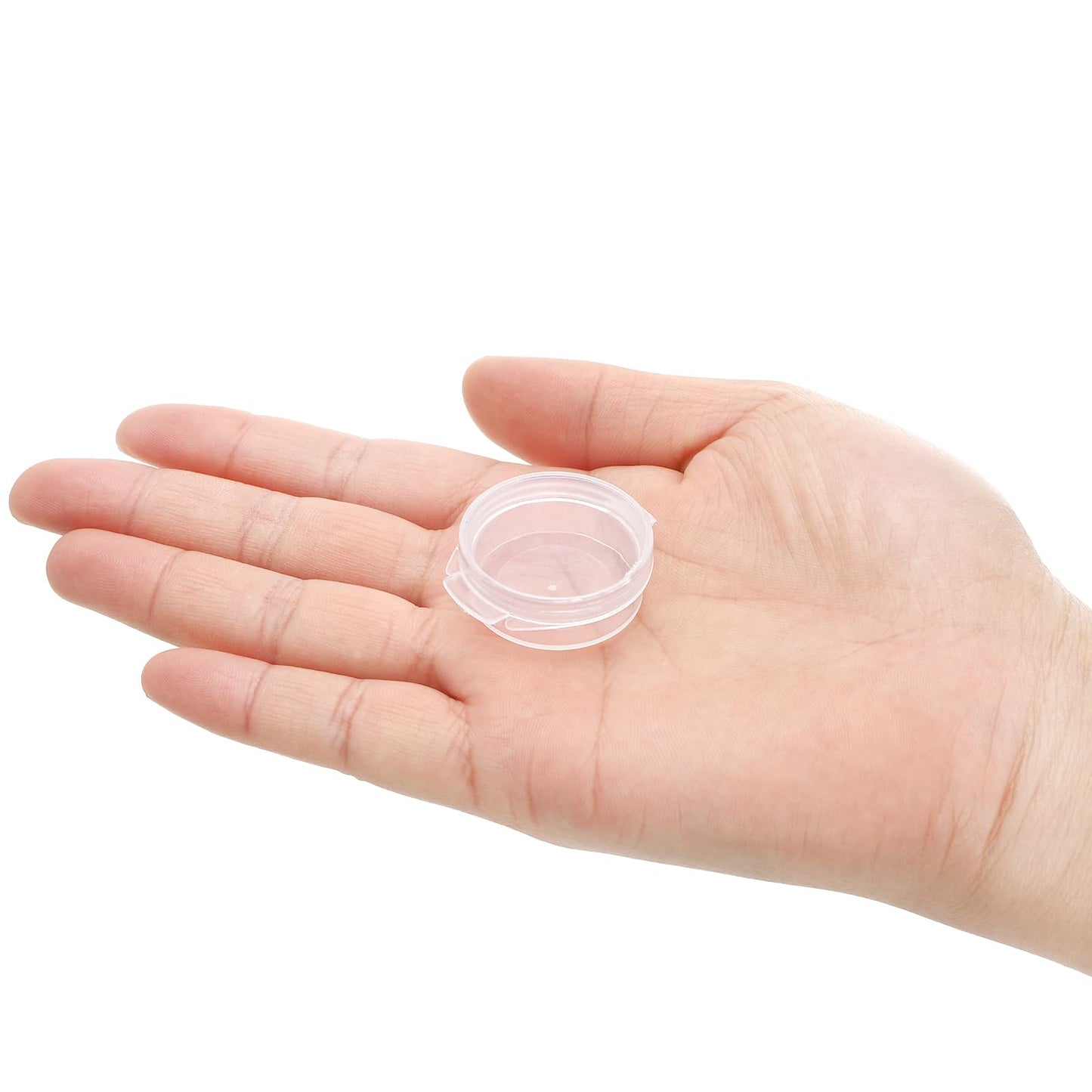 ZEAYEA 100 Pcs Plastic Cosmetic Jars, 5g Makeup Sample Containers with Snap Lids for Travel, Mini Empty Clear Pot for lotions, creams, beads, Powder