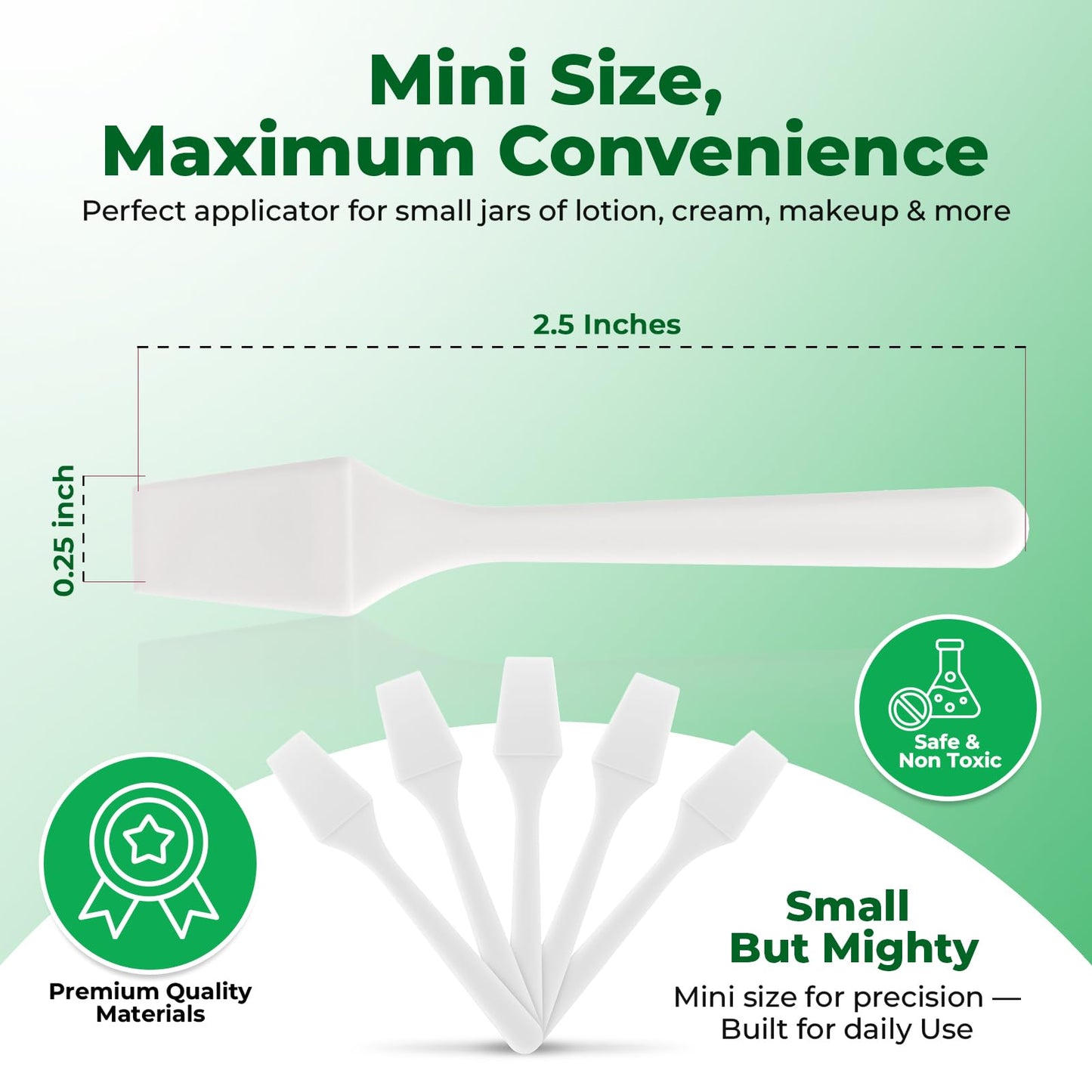 Kopperko Mini Spatula (2.5”, 500 Pack) - Small Facial Makeup Spatula for Skincare, Creams & Crafts | Eye Cream Applicator Tool for Mixing, Cosmetic, Face Mask | Disposable Makeup Applicators | White