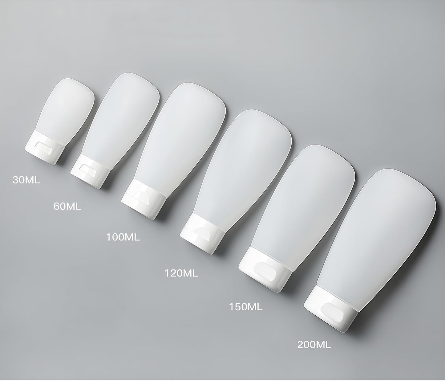 12PCS 150ML/5oz Empty Clear Refillable Cosmetic Soft Tube Squeeze Bottle With Flip Cap Makeup Container Shampoo Facial Cleanser Body Cream Bath Container Portable Cosmetics Travel Set For Women Lady