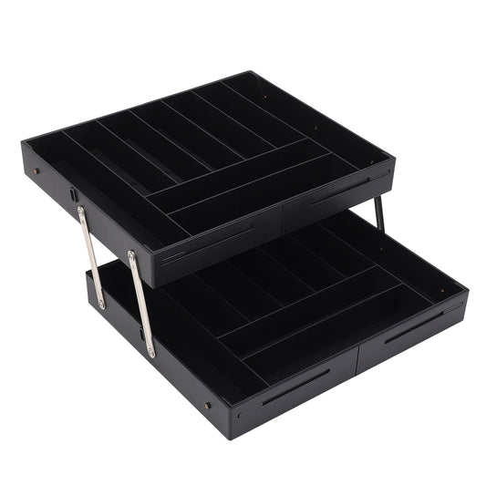 Sorandy 2 Tier Drawer Organizer, Expandable Organizer, Multi Level Expandable Desk for Office Supplies, Kitchen Gadgets, Utensils, Vanity, Makeup, Jewelry (Black)
