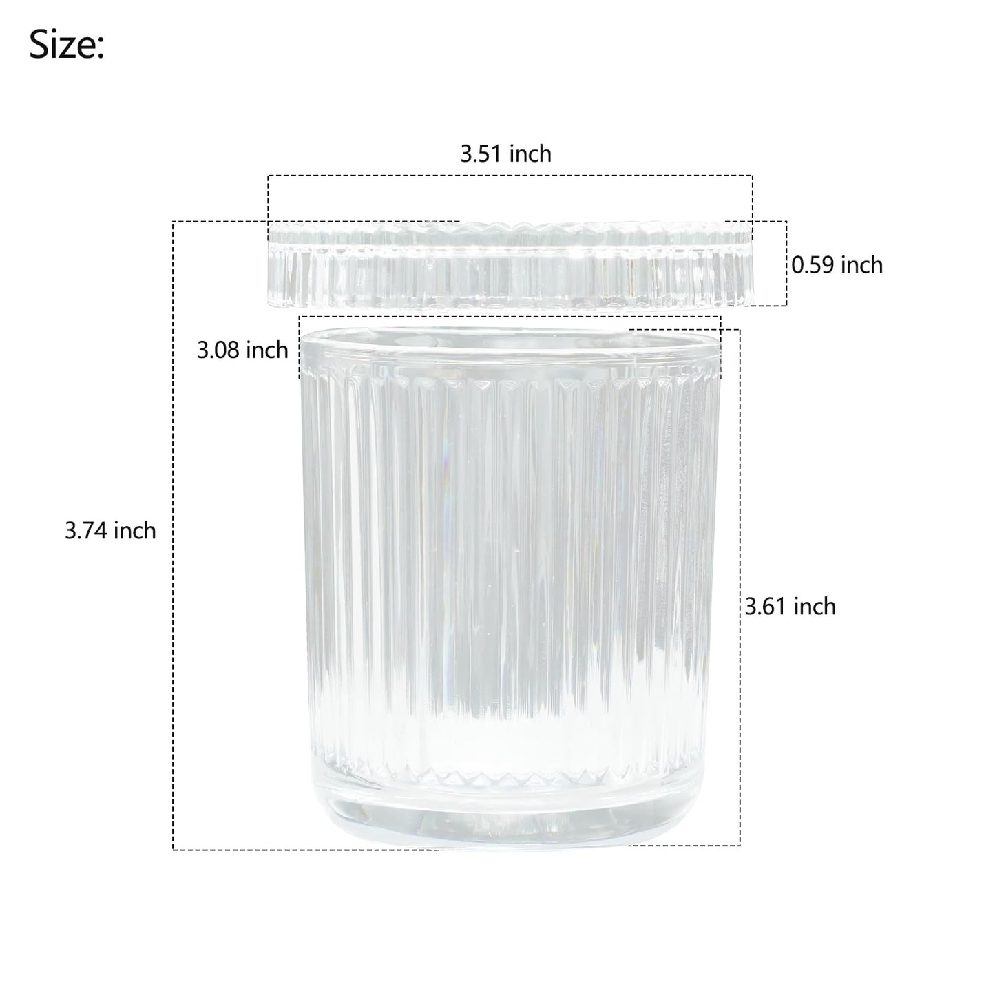 Jollyhilan 2 Pack Glass Container Qtip Holder with Lid, Mouthwash Cup,Cosmetic Storage for Bathroom,Glass Jars for Cotton Swabs,Makeup Pads,Dental Flossers,Jewelry Trays,Glass holders,Clear