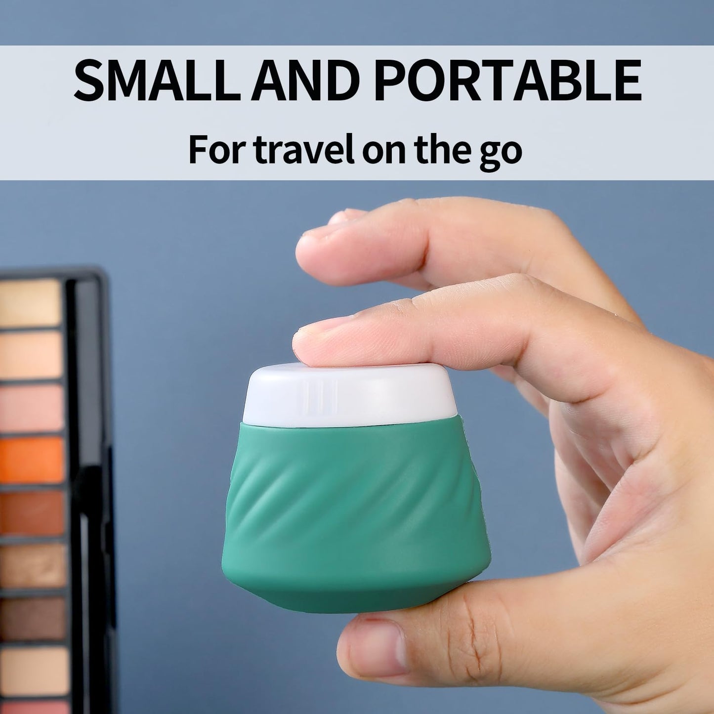 Gemice Silicone Cream Jars TSA Approved Travel Size Containers with Clear Bag, Leak-proof Travel Accessories with Lid for Cosmetic Face Body Hand Cream (4 Pack)