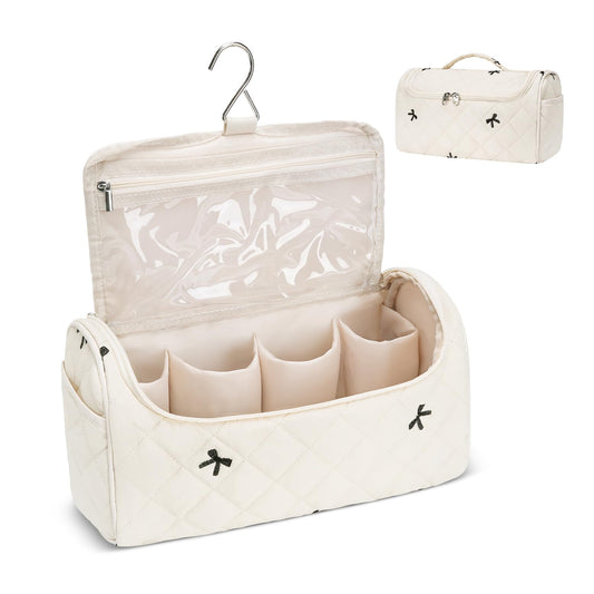 idoltimes Quilted Hair Tools Travel Bag, Cute Portable Organizer Case with Hanging Hook, Compatible with Dyson Airwrap Styler,Hair Curler Accessories