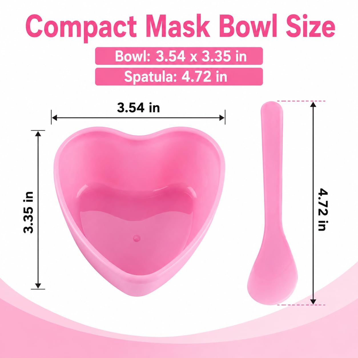PLINNILUY Heart Shaped Face Mask Mixing Bowls, Pink Facial Bowls, Plastic Mask Bowl Set with 5 Bowl and 5 Spatulas for DIY Skincare, Mud Masks, Home Facial and Beauty Salon Use