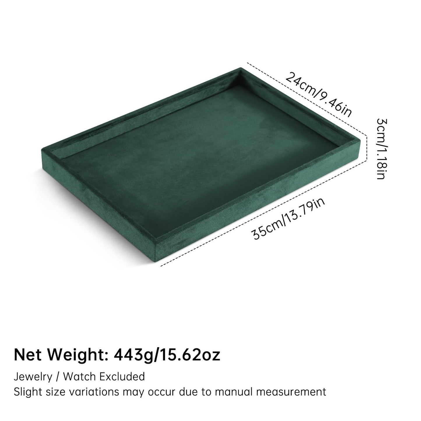 Dansmiy Velvet Jewelry Display Tray Stackable Organizer for Rings Earrings Necklaces Bracelets Pendants Jewelry Storage Tray for Drawer Countertop Showcase Display (Green)