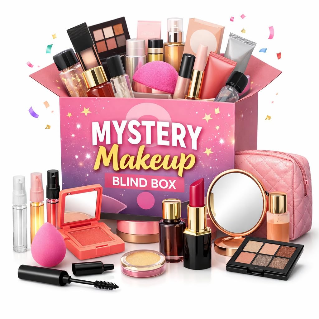 Designer Makeup Set Box - Assorted Gift Box of Perfume & Cosmetics Worth $50 - Beauty Bundle Blind Box