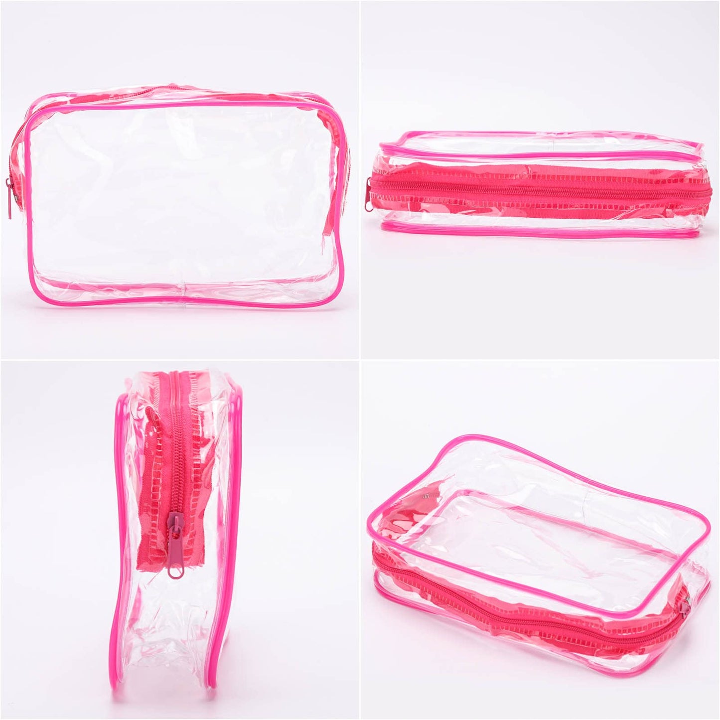 Tbestmax 10 Pcs Clear Cosmetic Bags Small Makeup Bags Portable Waterproof Travel Toiletry Bags Colorful Organizer, 7.5"x 4.8"x 2.3"