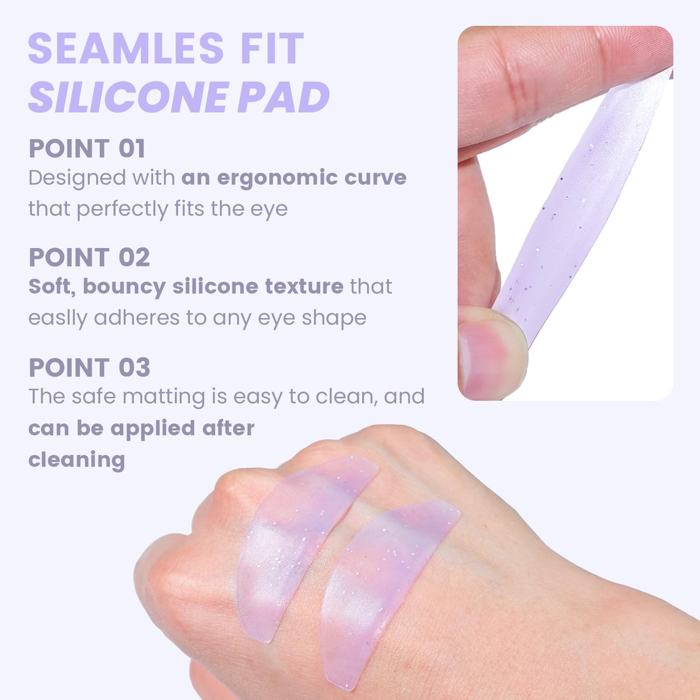 PERMANIA Flat Shields, Thin Korean Lash Lift Pad For NO.1 Perm Soften Eyelashes For Salon Usage Flatter Rods (Purple)