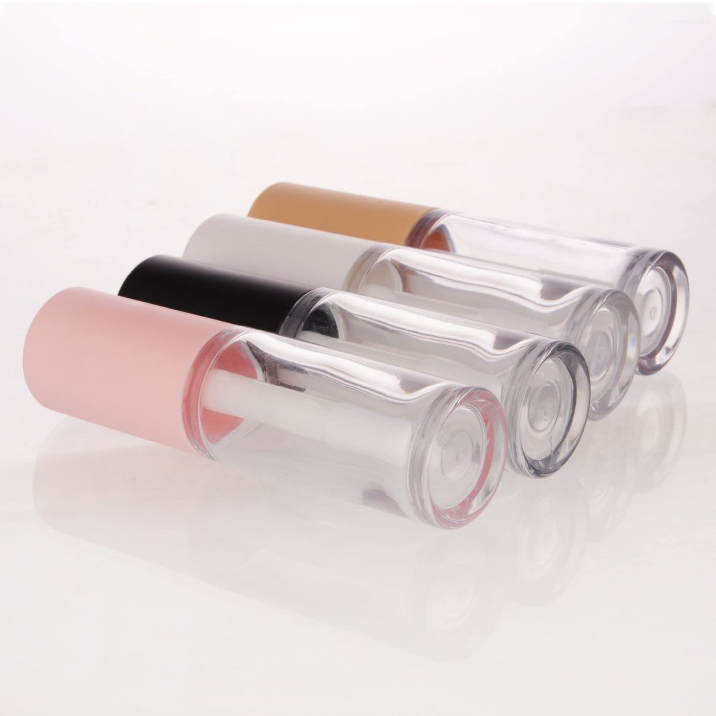 COSIDEA 15PCS Empty PETG big doe foot Wand Lip Gloss Tubes 10ml 0.33 OZ Pink lipgloss Tube with Thick brush Applicator for Castor oil tint DIY concealer tube packing