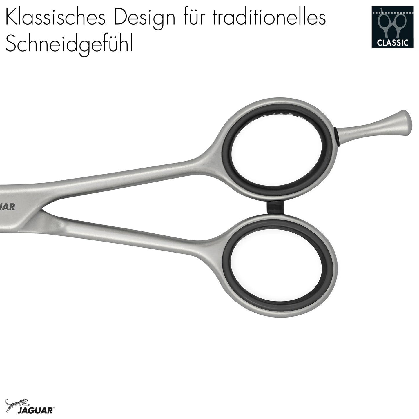 Jaguar Shears White Line Satin 6.5 Inch Professional Steel Hair Cutting & Trimming Scissors for Salon Stylists, Beauticians, Hairdressers and Barbers, Classic Design, Made in Germany